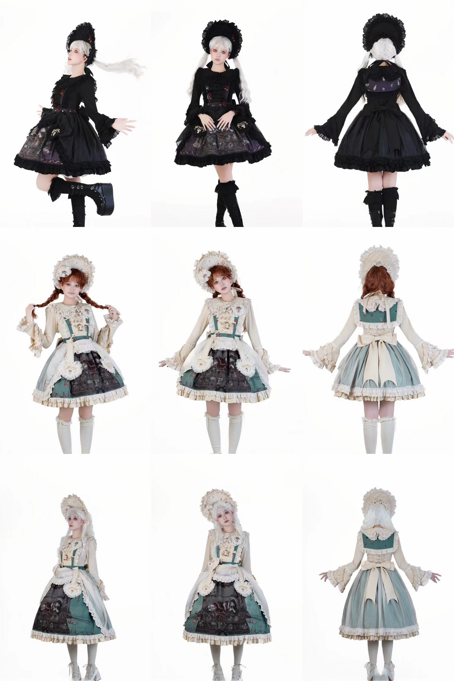 リフティングビーズゴシックストラッププリントドレス