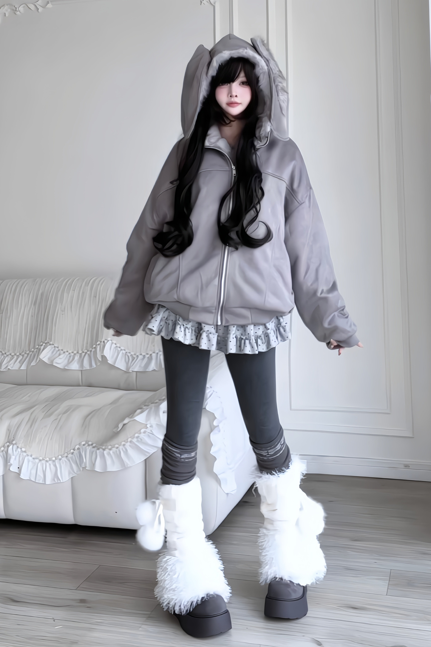 Rabbit Ear Hooded Jacket