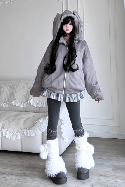 Rabbit Ear Hooded Jacket