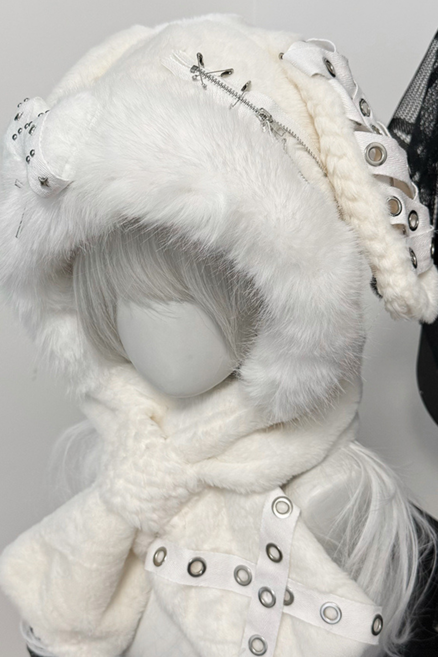 Chapeau subculture oreilles de lapin en boa