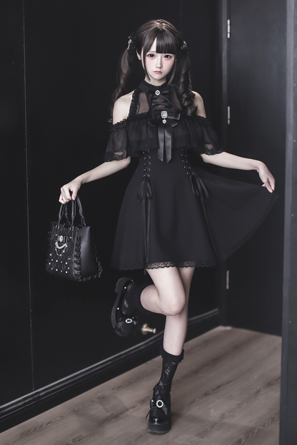 【3月15日予約締切】ダークゴシックシフォンドレス+リボン