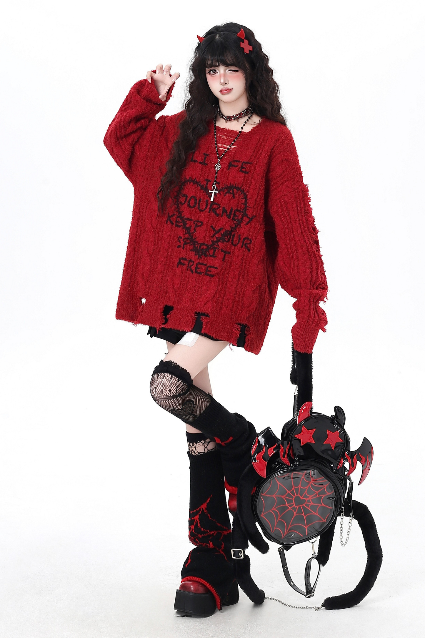 Dark Heart Loose Tops