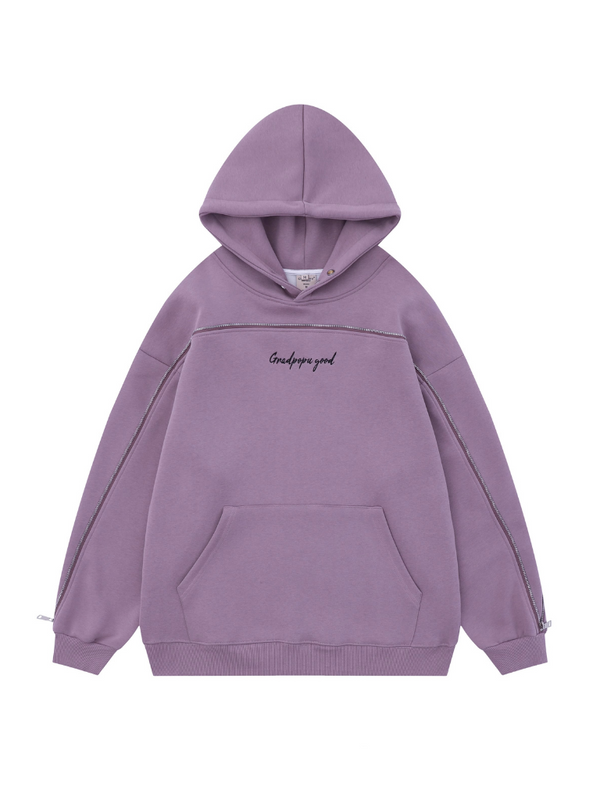 Hooded Sweatshirt with American Style Zip Design