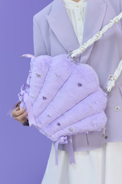 Shell Plush Crossbody Tote Bag