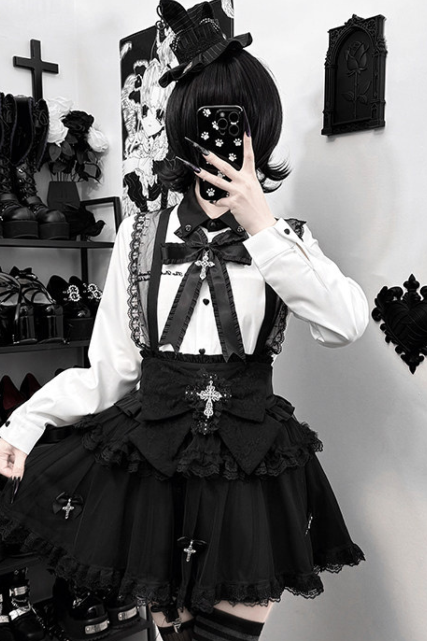 Dark Drape Shirt + Tulle Skirt