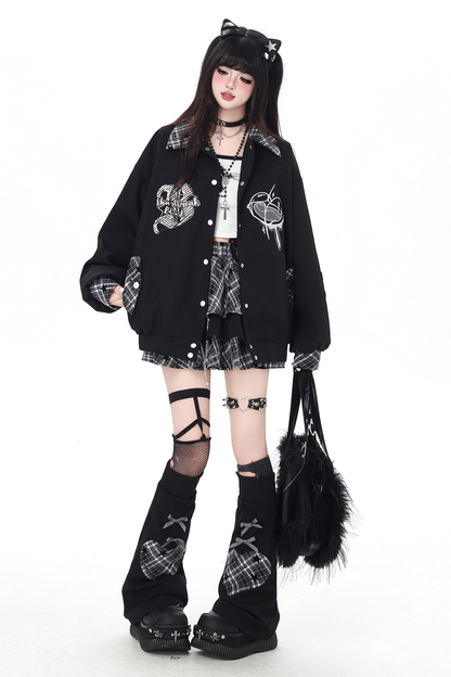 Dark Heart Contrast Casual Jacket