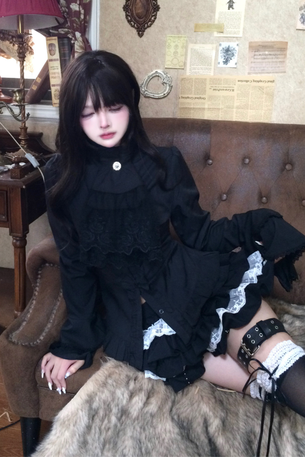 Gothic Elegant Shirt + Skirt
