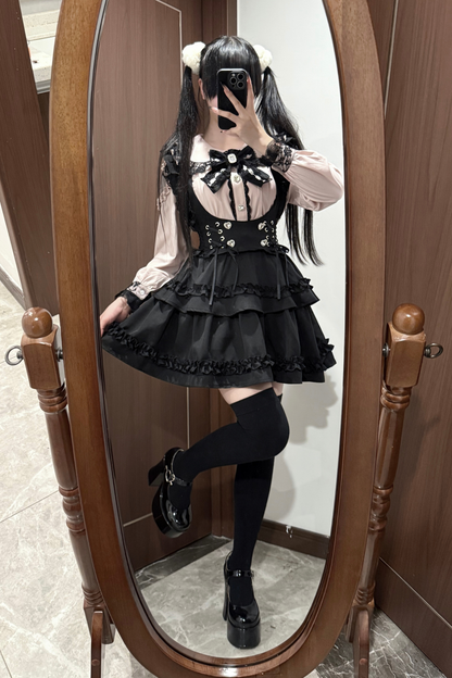 ドールシャツ+フリルサススカート