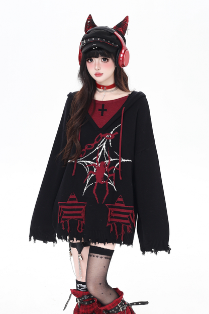 Subculture Faux Tooloos Hooded Tops