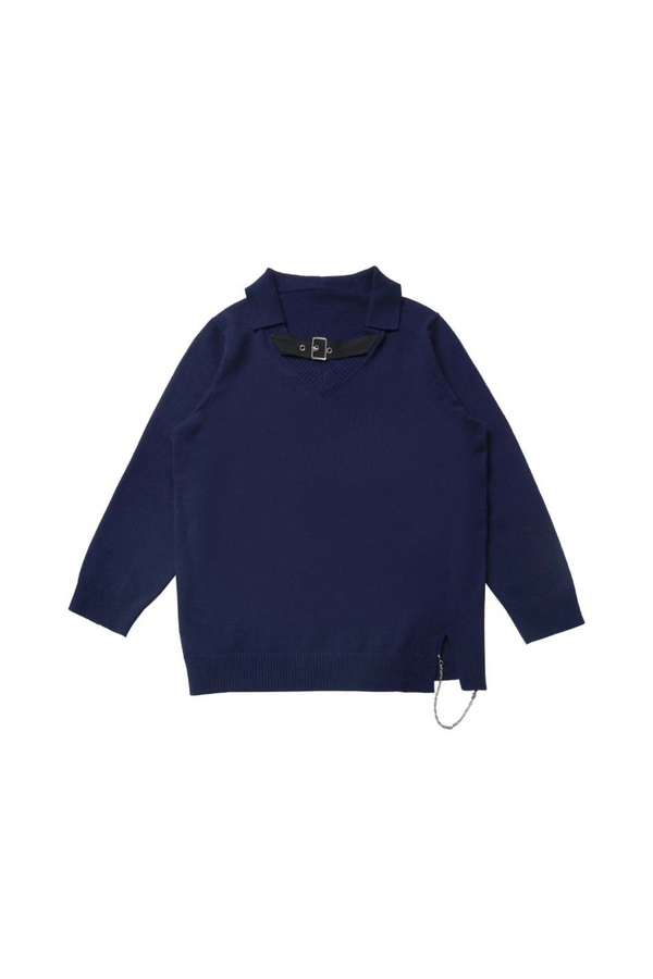 Mode V-neck jumper top + straight pants