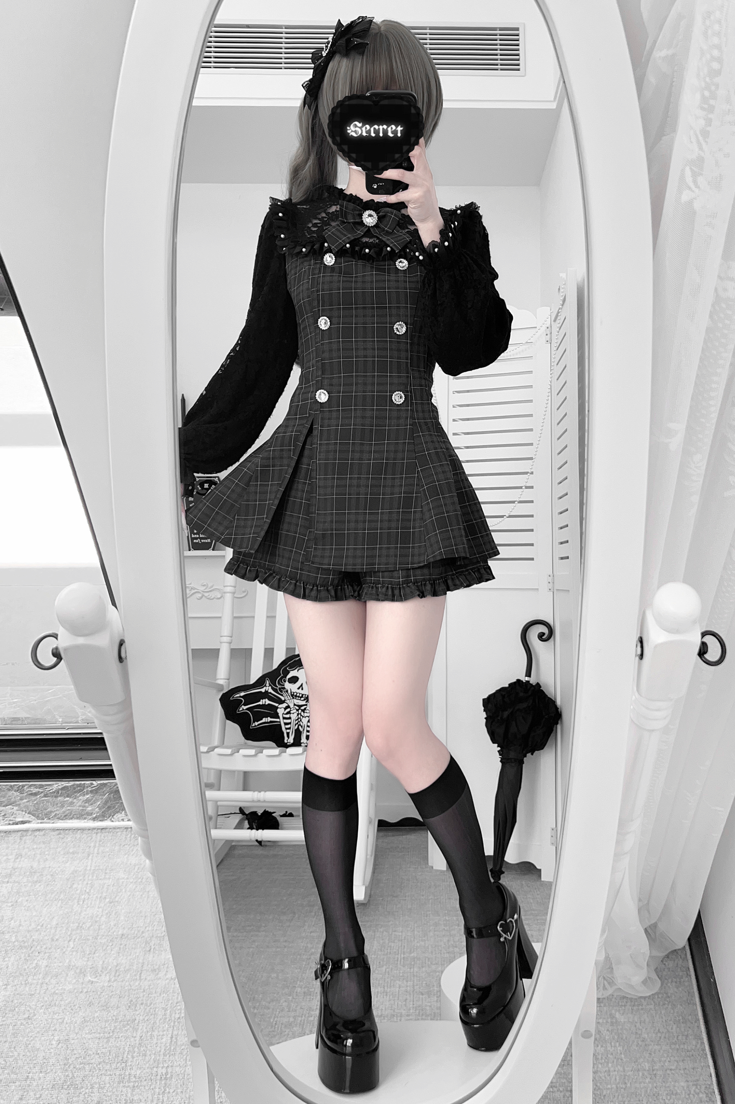 レースリボントップス+スカート