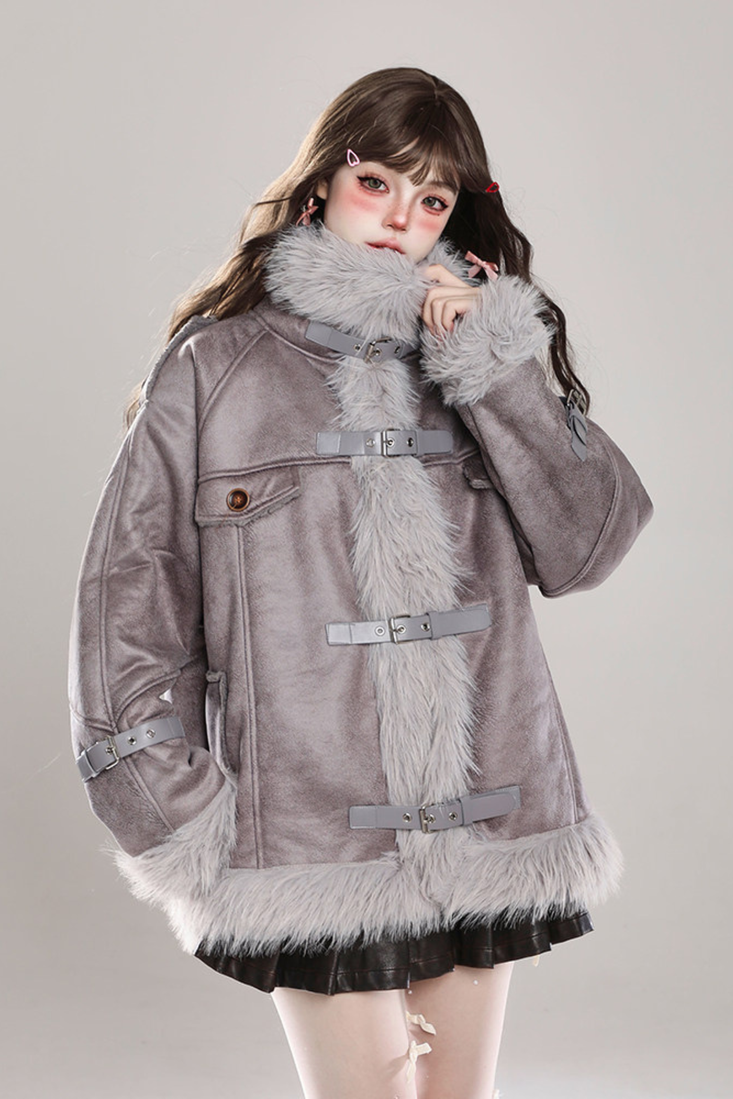 ファースタンドカラーコート