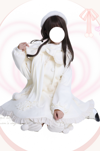 Calf Wool Bell Sweet Girly Coat