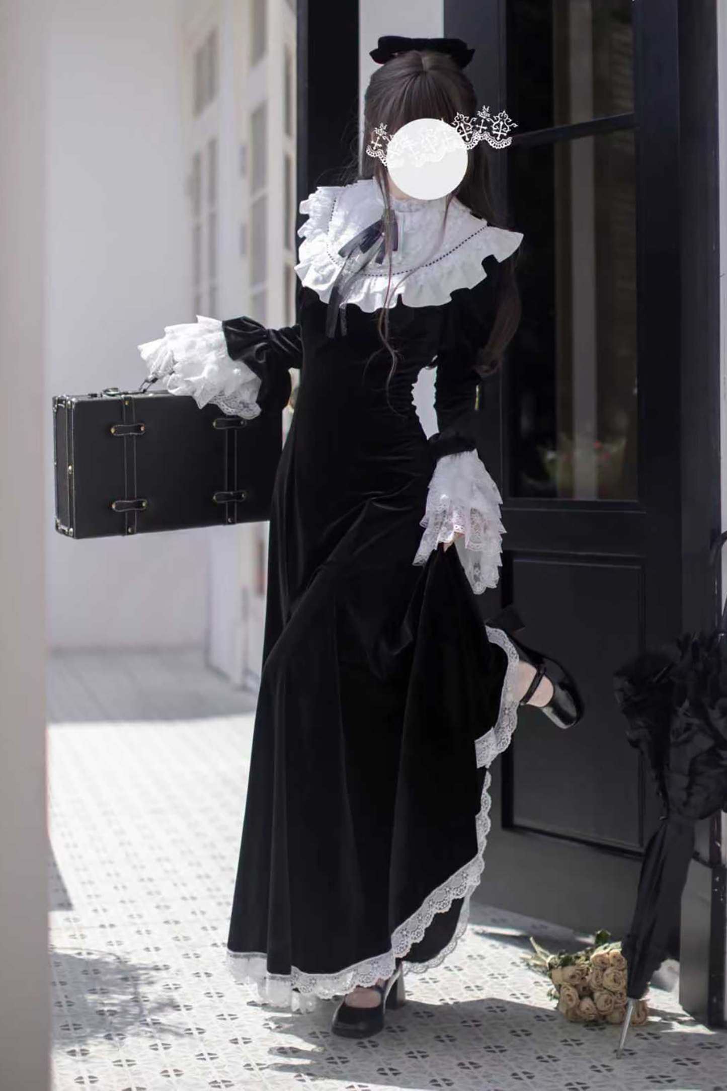 Gothic Velvet Black Elegant Mermaid Dress