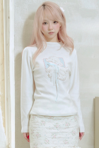 Sweet Lamb Ribbon Tight Top