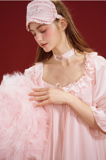 Lace-up long pajamas