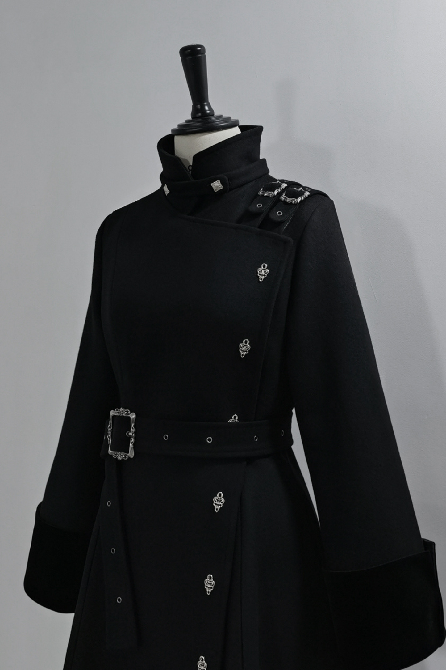 スタンドネック皇子ロングコート