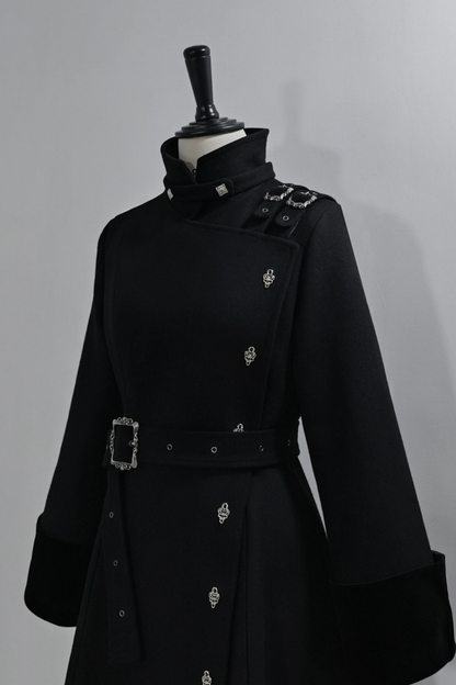 スタンドネック皇子ロングコート