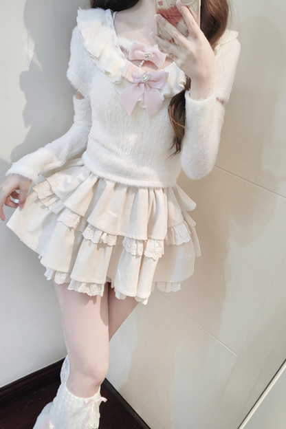 Sweet girly ribbon top + cake skirt