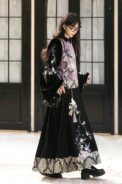 Dark Knight China Top + Vest + Skirt