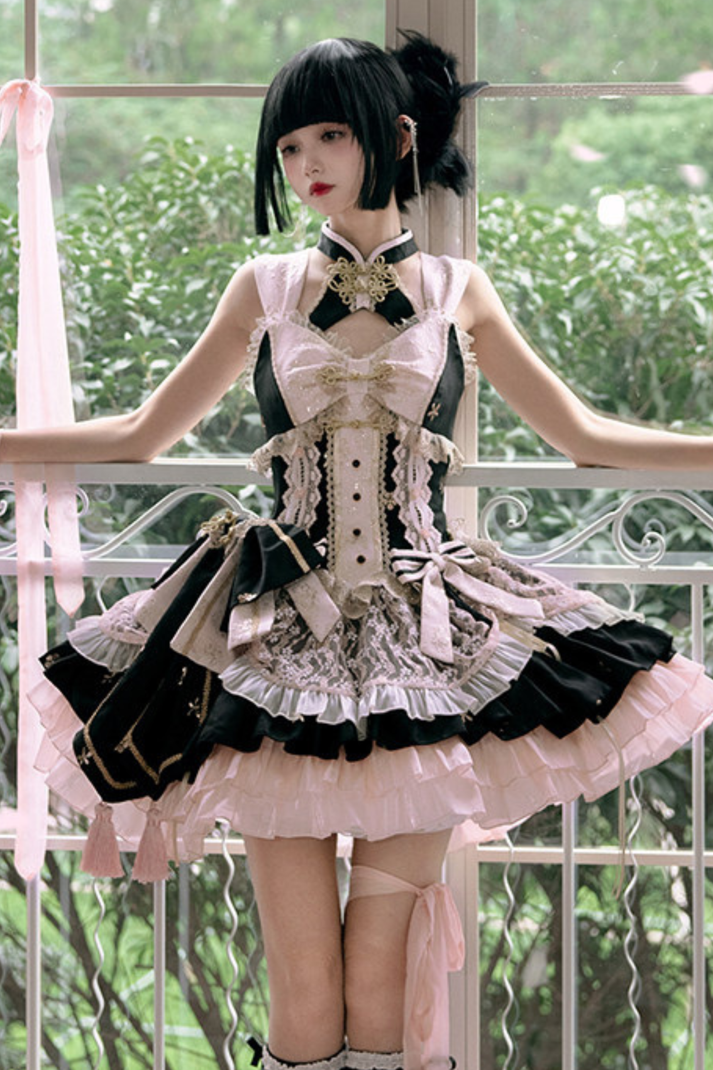 Chinese Sweet Jumper Skirt + Shawl