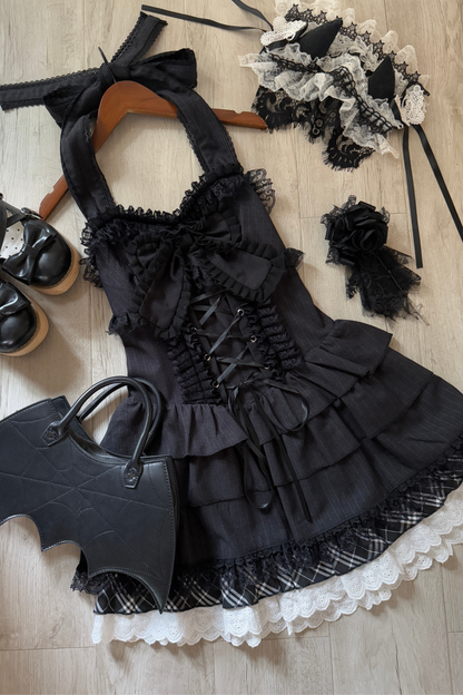 ダークレースリボンドレス+ジャケット