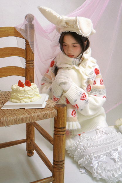 ストロベリーケーキプリントスカート