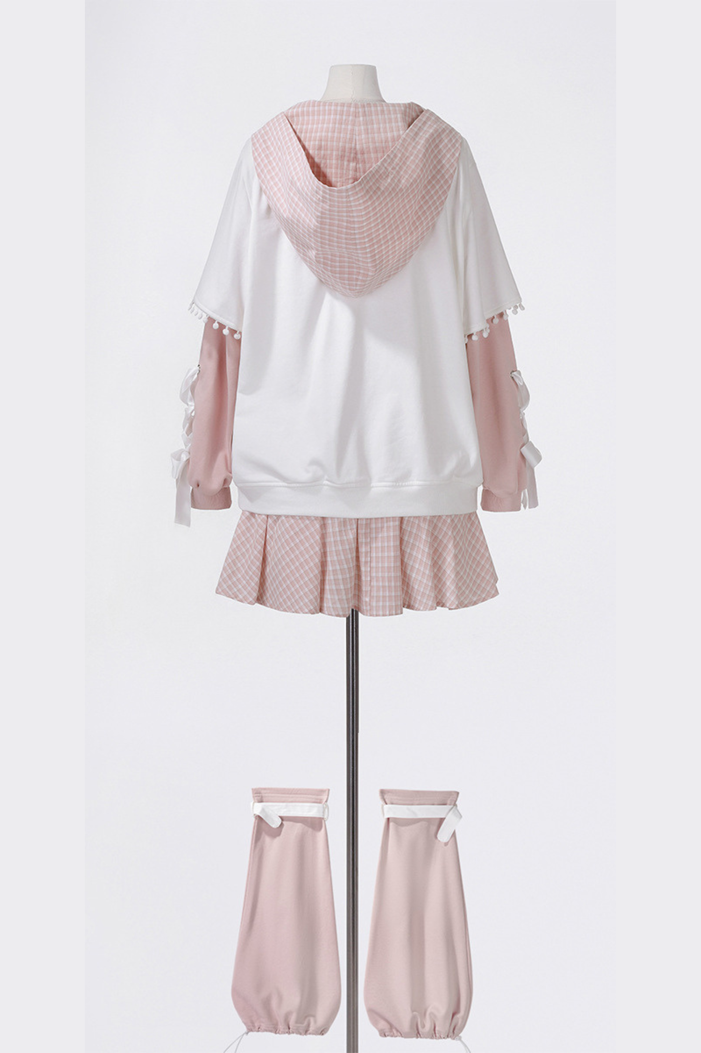 スイートキャットフードトップス+スカート+レッグウォーマー