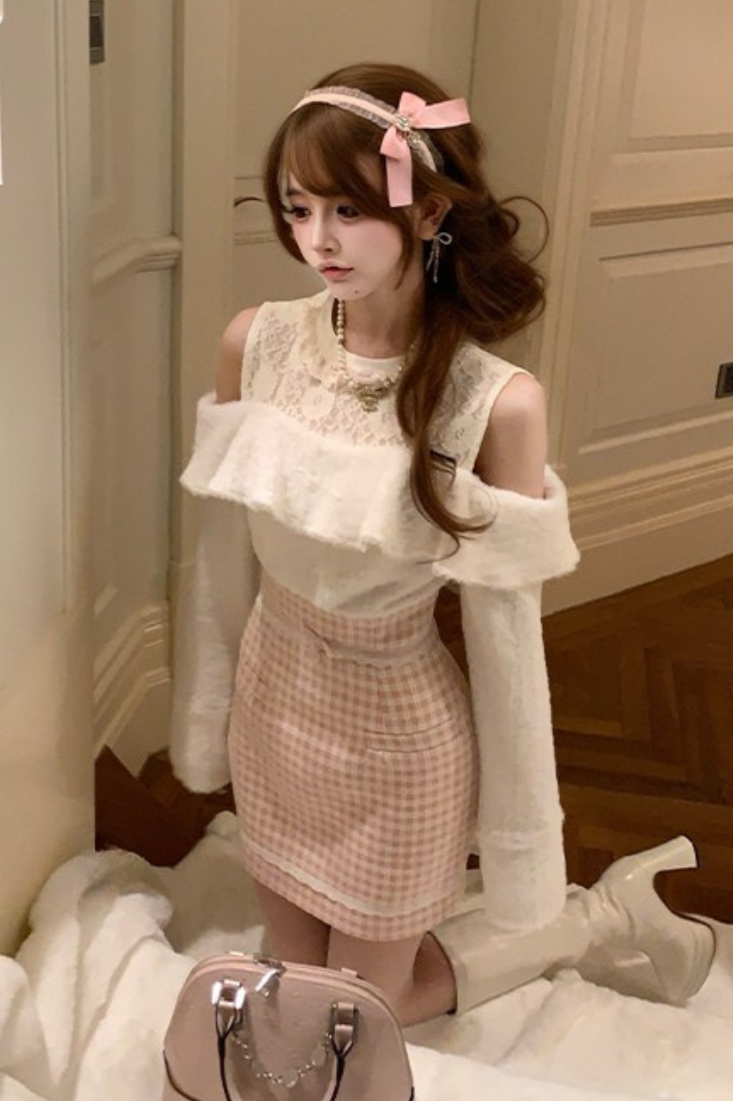 Sweet Powder Pure Off-the-shoulder Dress