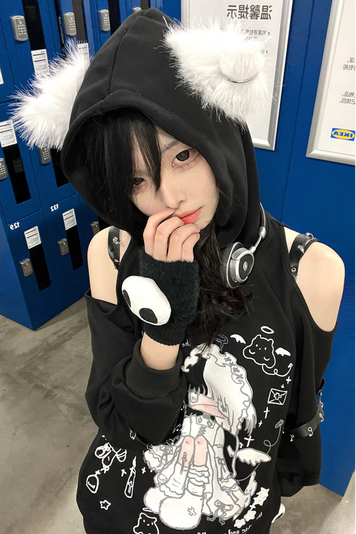 エンジェルプリントオフショルダースウェット