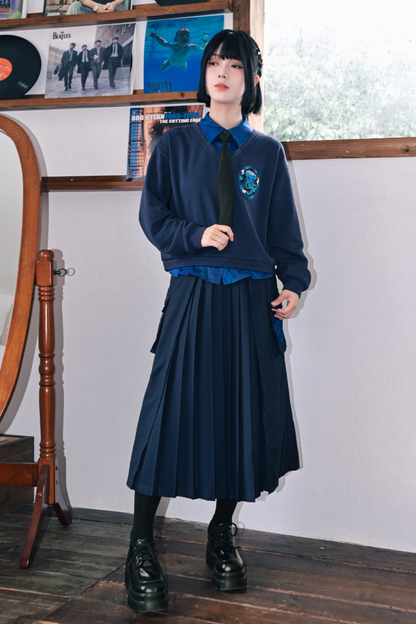 Slimming Jellyfish Stitch Pleated Skirt