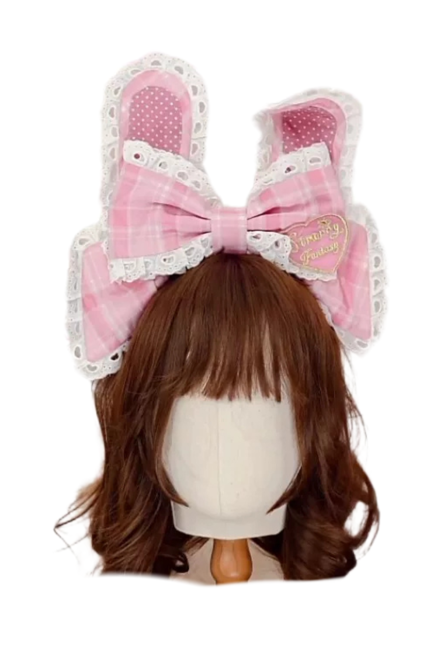 Check Sweet Girly Lolita Tiered Dress + Headband + Hairband