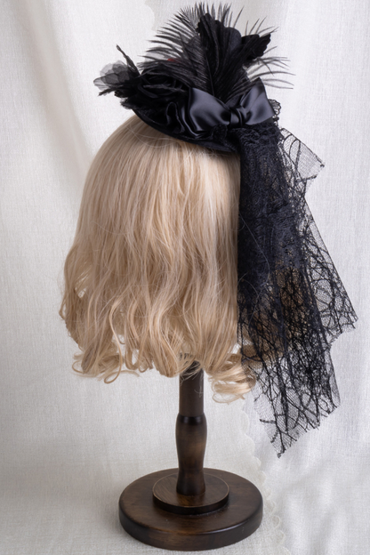 Lace Lolita Gothic Witch Hat + Hat Clip