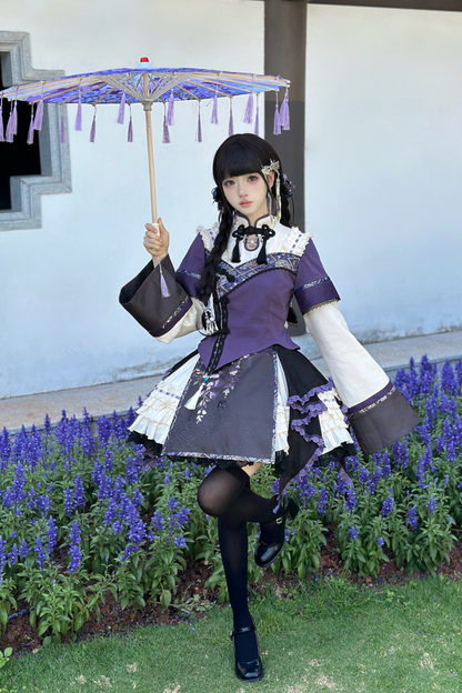 China Style Girl Lolita Top + Skirt + Catsuit + Clips