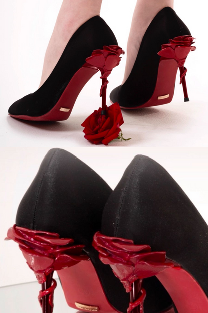 Rose Elegance Pointed Heels