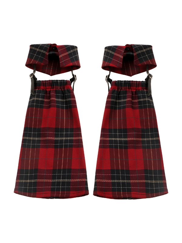 リトルゴースト猫耳フード付きワンピースチェックスカートレッグウォーマー