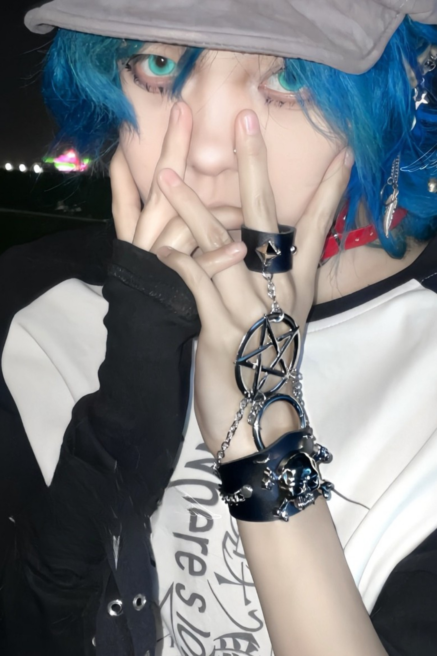 ダークメタルリベットブレスレット