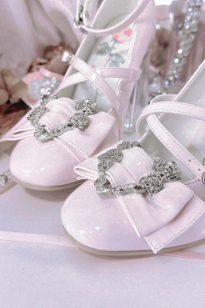 ラブバックルクリスタルヒールシューズ