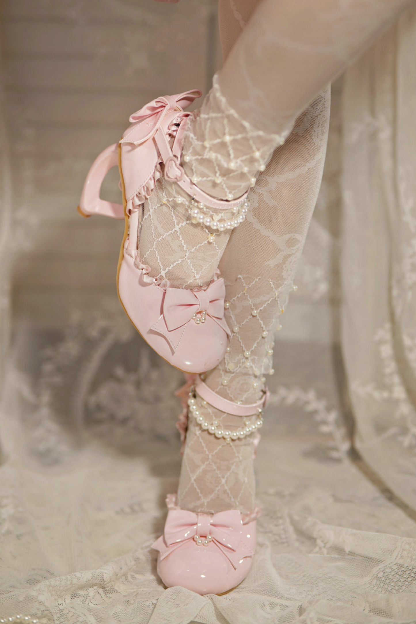 ハートラブロリータパールピーチヒール