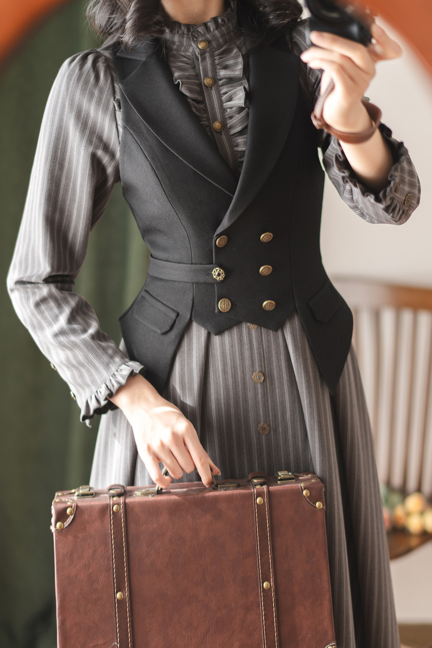 Retro Chic Waist Cinching Vest