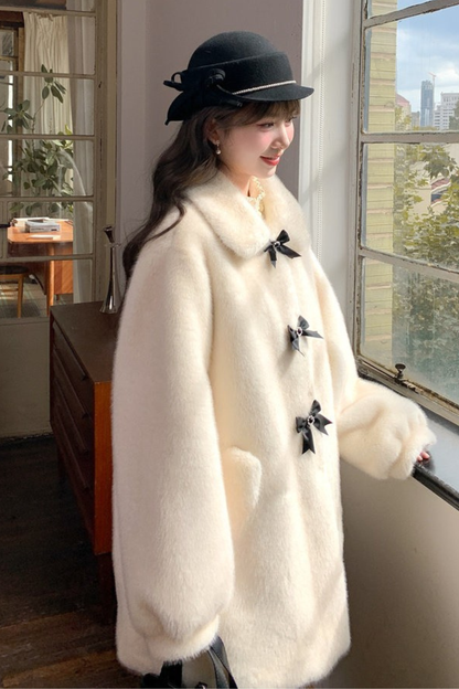 トリプルリボンミドルファーコート