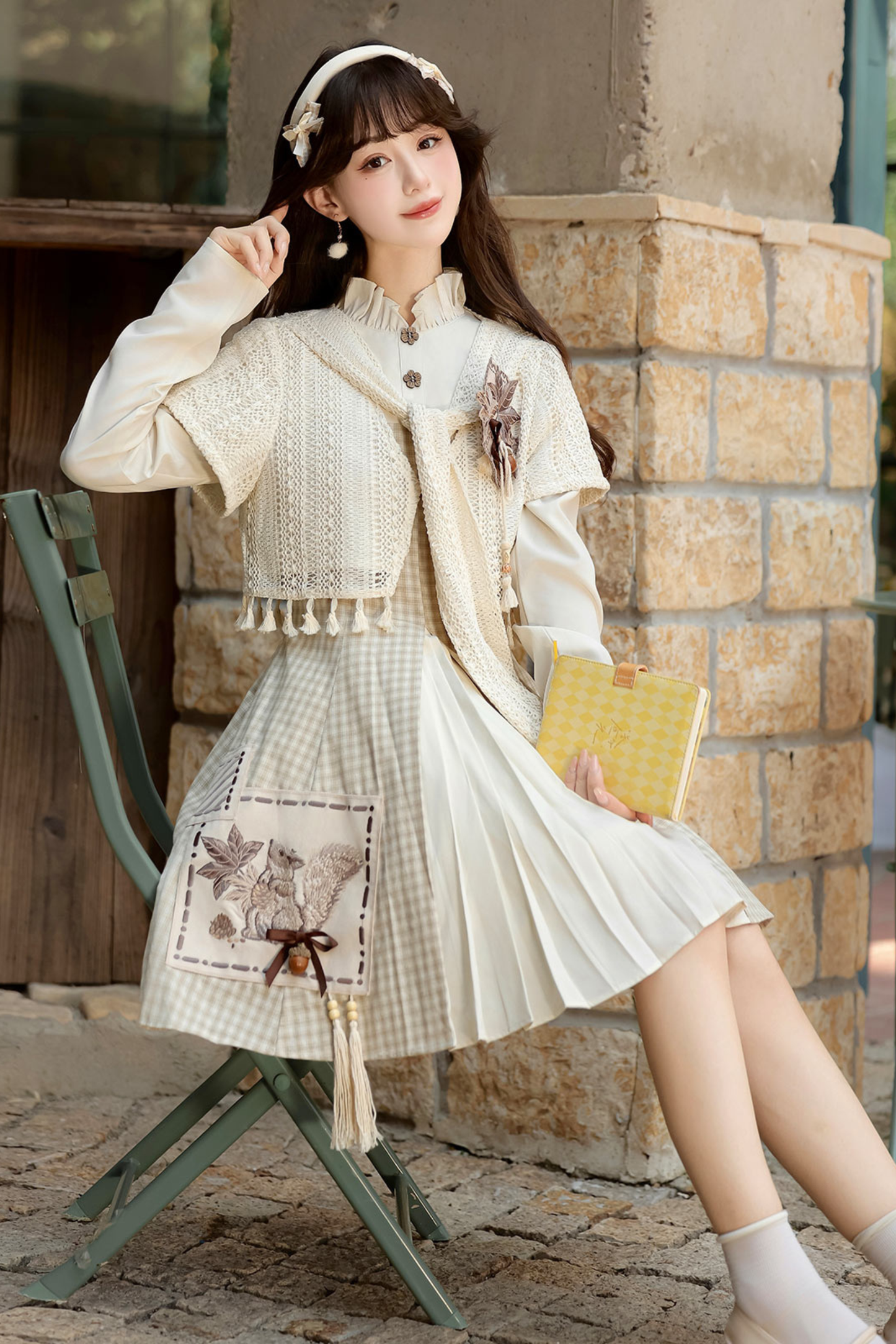 Retro Island Check Dress + Outerwear