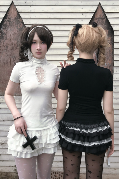 Cross Stitch Gothic Girl Top + Ruffle Pumpkin Pants