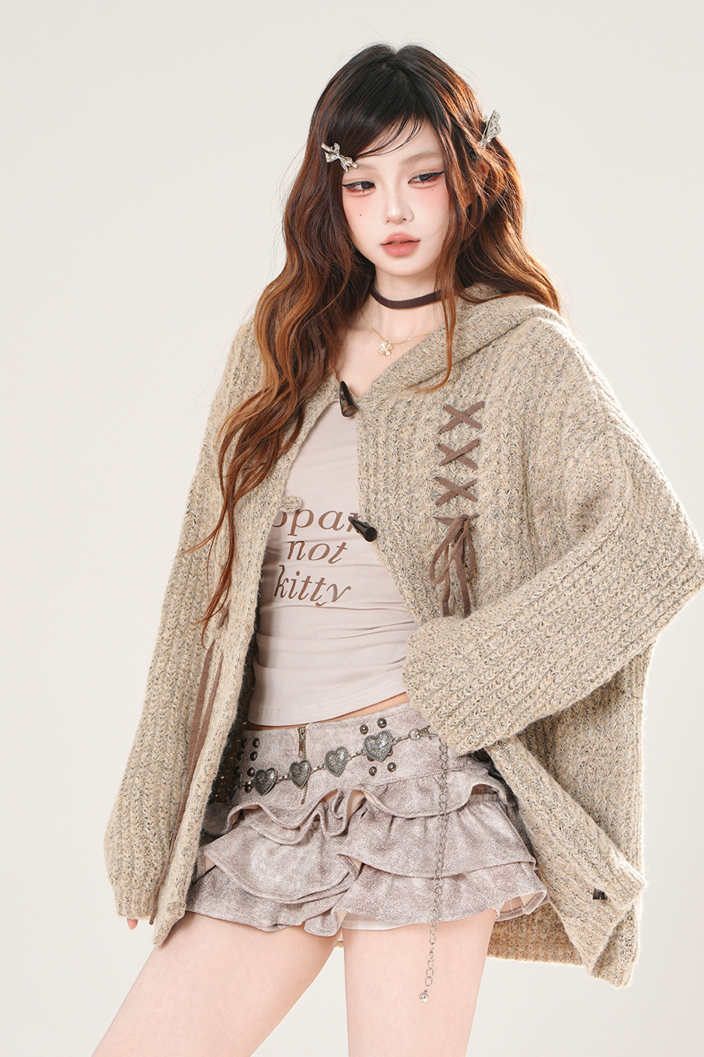 Y2Kバニーフーデッドセーター