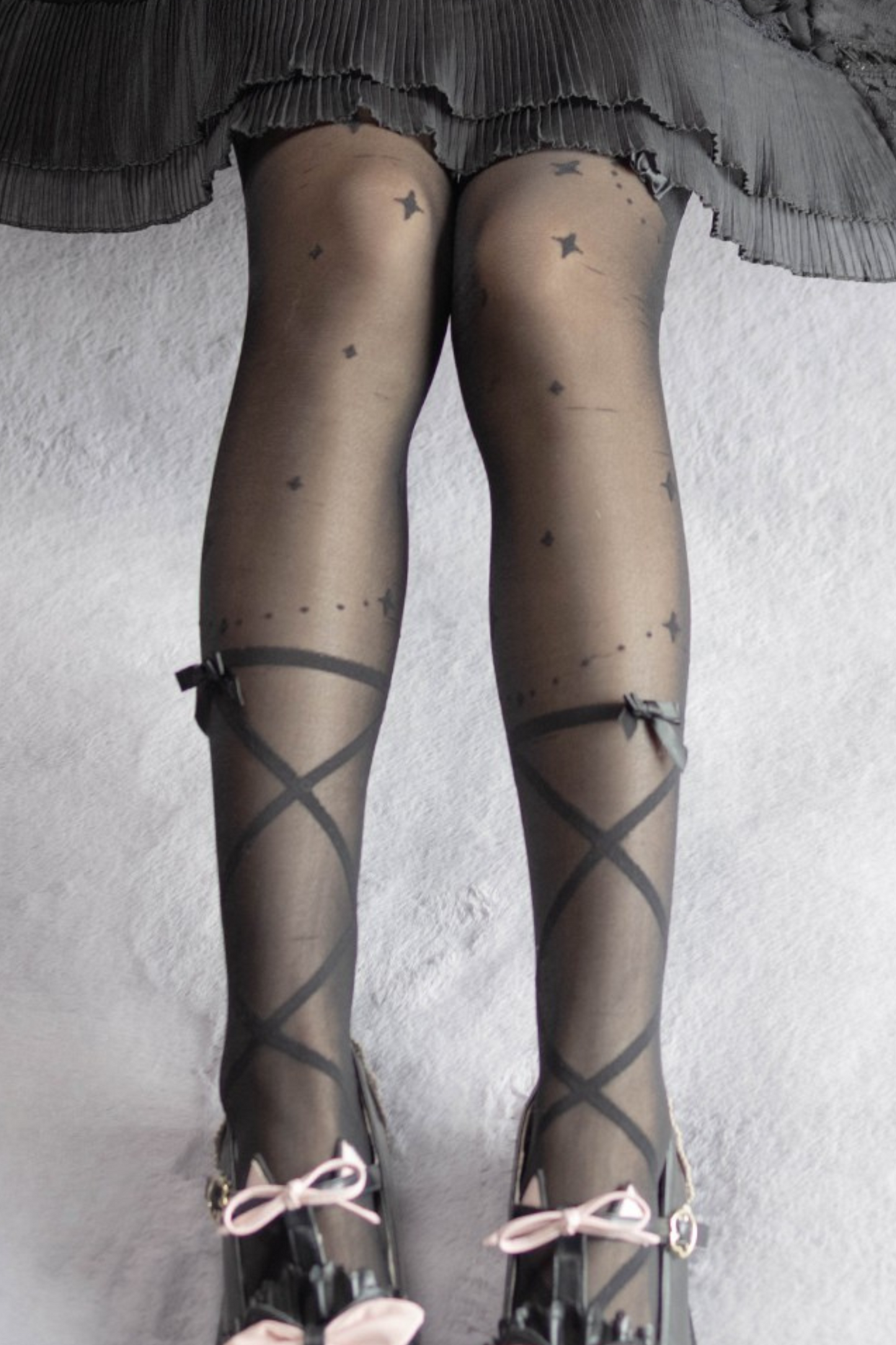 Ribbon design sweet Lolita tights