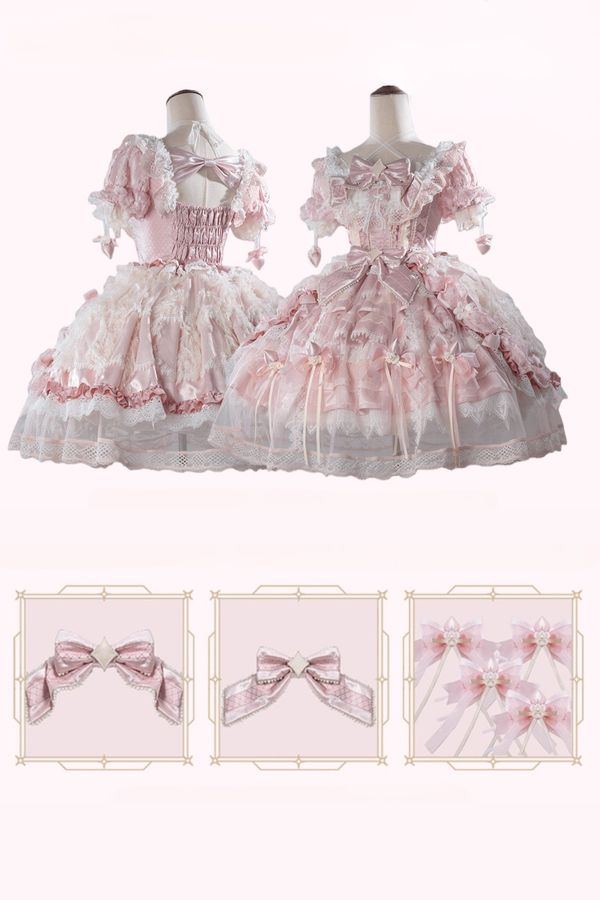 【2月26日予約締切】ラビングスノーピンクロリータロマンティックドレス＋フルセットA/B