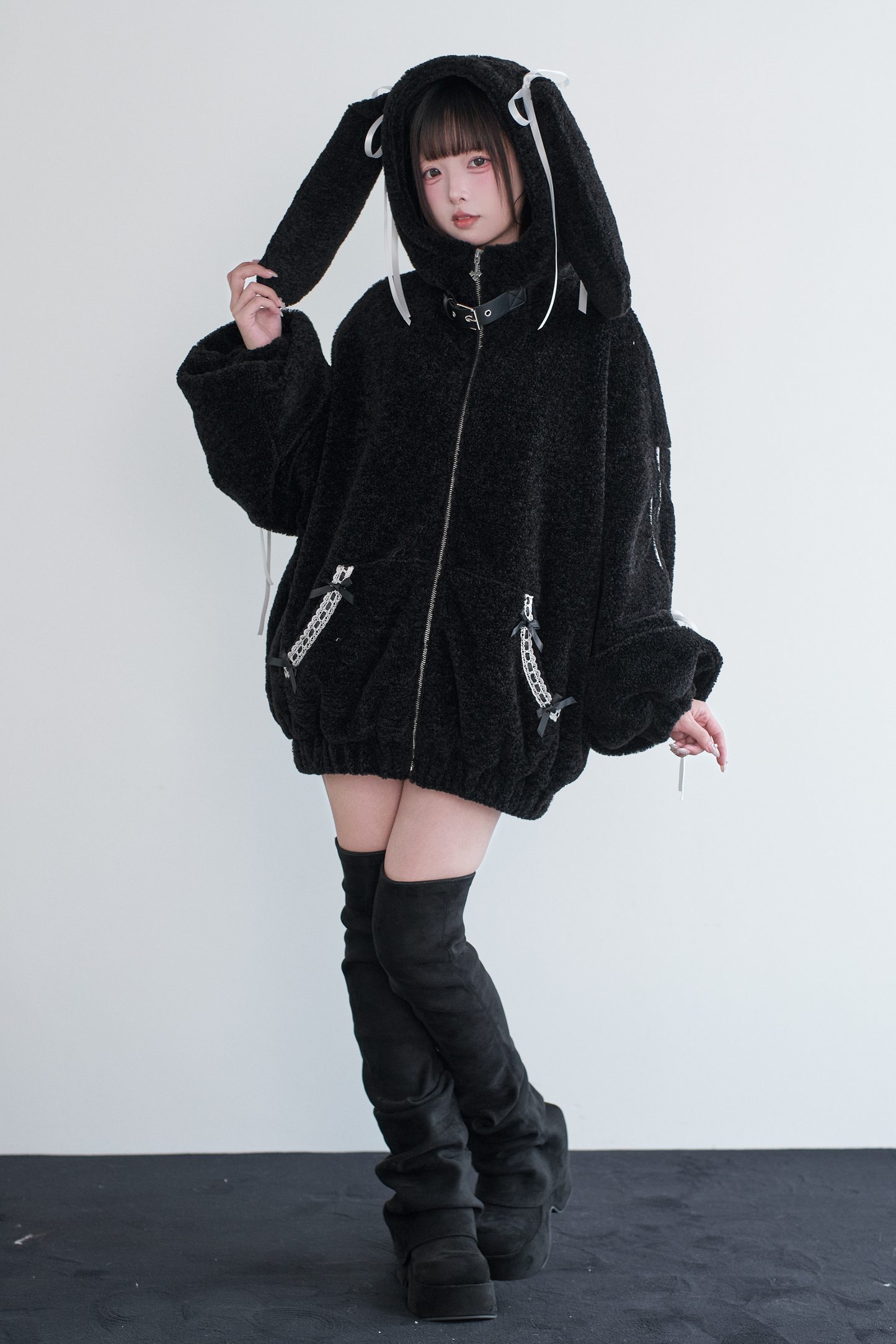 ラビットフードファーコート