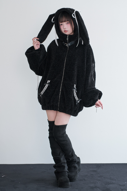 ラビットフードファーコート