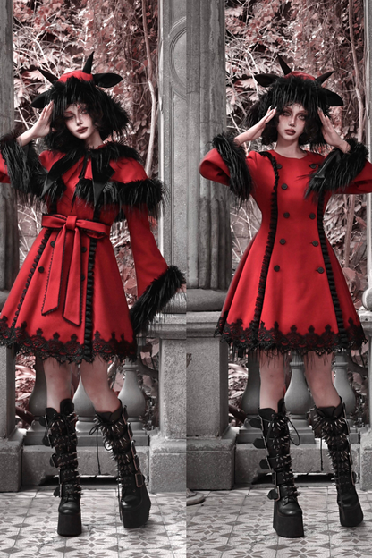 Gothic Carol Dark Cloak Bat Collar Coat