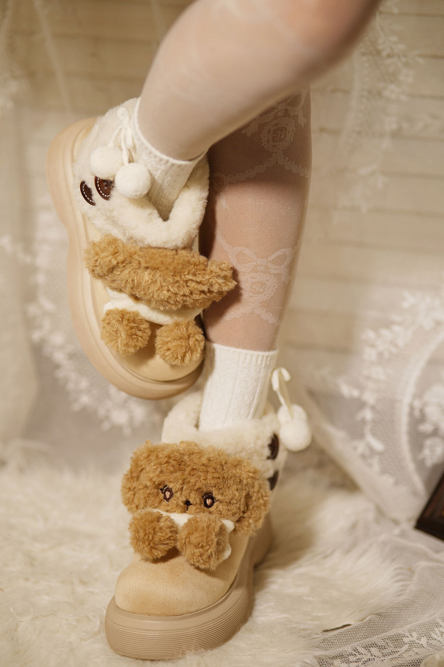 Fluffy Sheep Fleece Snow Boots